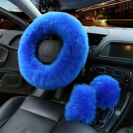 3pcs Fashion Luxury Car Steering Wheel Protector Set Wool