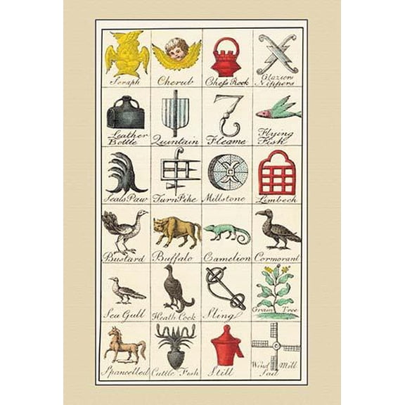 Heraldic Symbols - Seraph, Cherub, et al.- Fine Art Canvas Print (20" x 30")