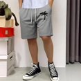 thumbnail image 4 of BOOMNY Men's Shorts Casual Hawaiian Coconut Tree Printed Elastic Waist Drawstring Corduroy Shorts For Man Soft Loose Fit Summer Shorts Leisure Mens Dailywear, 4 of 7