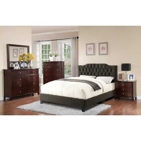 Bedroom Furniture Relax Arched Shaped Tufted Ash Black ...