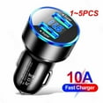 thumbnail image 2 of 1~5PCS Car Charger For Cigarette Lighter Smart Phone USB Adapter Mobile Phone Charger Dual USB Digital Display Voltmeter Fast Style B 5pcs, 2 of 6