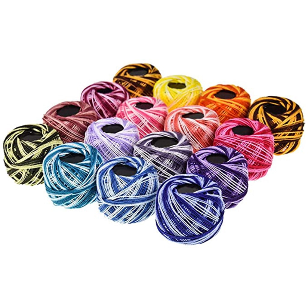 YUEHAO DIY Knitting DIY 16 Roll Embroidery Thread Set Cross Stitch Embroidery Wool Cotton Line