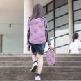 thumbnail image 3 of ALAZA Holographic Glitter Hearts School Backpack Lunch Box Set Student Bookbag, 3 of 7