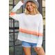 thumbnail image 3 of ABPHQTO Jersey Mujer Rayas Cuello Redondo Canalé Blanco, 3 of 5