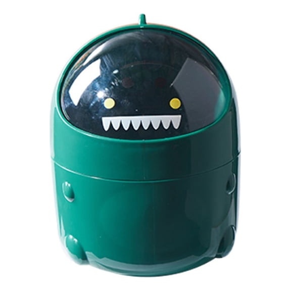 Kid Trash Cans For Rooms - Cartoon Dinosaur Mini Desktop Trash Can, Mini Coffee Table Melon Shells Storage Bucket, Bedroom With Lid Trash Can Small, Trash Cans For Kitchen With Lid