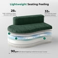 thumbnail image 5 of Patbrela 98" Modern Art Sofa Oversized Curved Couch, 38 Inch Extra Deep Seating Upholstered Sofa for Living Room, Office & Apartment, Linen Upholstery, No Assembly, Green, 5 of 8