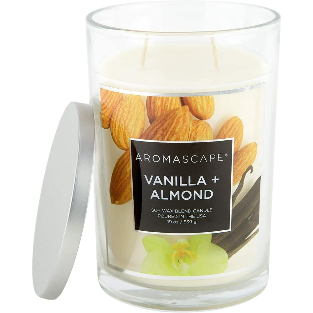 Aromascape PT41907 2Wick Scented Jar Candle, Vanilla & Almond, 19