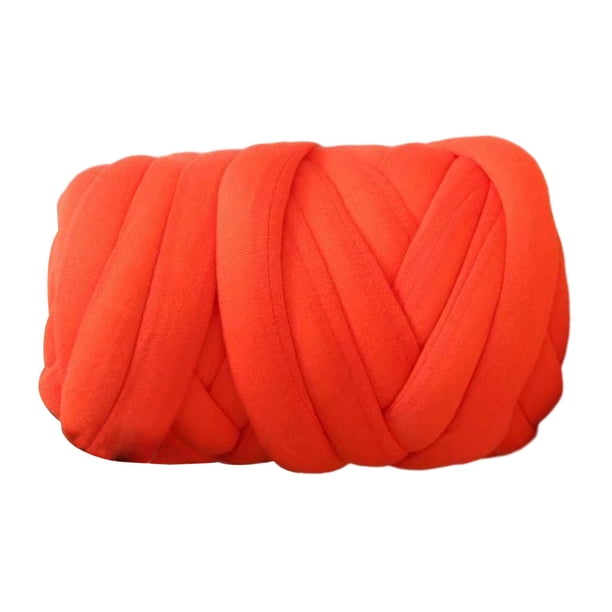 Hilo grueso de poliéster de tela, hilo de peso jumbo, hilo de punto suave de 250 g, hilo voluminoso Naranja