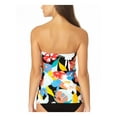 thumbnail image 2 of ANNE COLE Women's Multi Color Tropical Print Stretch Lined Twist Front Molded Cup Bandini Swimsuit Top XS, 2 of 2