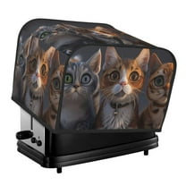 Rateoe Wide Eyed Cartoon Cats Pattern Toaster Covers 4 Slice Wide Slot,Bread Machine Cover,Bread Dust Cover & Fingerprint Protection,Appliance Covers