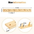 thumbnail image 6 of Wall Mounted Wood Coat and Hat Rack, 6 Hooks, Light Brown, 6 of 6