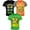 Orange/black/green, variant on Teenage Mutant Ninja Turtles Donatello Raphael Leonardo Toddler Boys 3 Pack Athletic T-Shirts Toddler to Big Kid