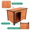 thumbnail image 4 of Demi Bonn 44.5" Outdoor Wood Dog House for Medium Dogs with Raised Feet, Removable Floor Weatherproof Pet Cat House, Solid Wood Roof, Orange, 4 of 7