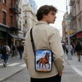 thumbnail image 1 of Crossbody Bag Adjustable Shoulder Strap Lightweight Polyester Horse Print Pattern Casual Travel Storage Organizer Bag for School Daily Use | Portable Handbag with Compartments, 1 of 7