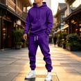 thumbnail image 3 of DORKASM Jogging Suits for Men Activewear Work Out Hoodie and Sweatpants Set Casual Big and Tall Baggy Jumpsuit Purple L, 3 of 9