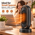 thumbnail image 4 of Space Heater 1300W Portable PTC Ceramic Electric Heater, Quiet Tower Heater with 240 Min Timer, Tip-Over & Overheat Protection, Office Bedroom, Black, 4 of 8