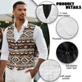 thumbnail image 6 of Yuyamidu Aztec Tribal Mens Suit Vest Business Casual Dress Waistcoat Vest Size 4XL Leopard Print Formal Wedding Vests for Suits or Tuxedo, 6 of 7