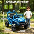 thumbnail image 3 of 12V Ride On Cars for Kids, Kids Ride on Toys with Remote Control, Dinosaur Kids UTV Cars, 4 Wheel Suspension Electric Vehicle with Bluetooth, Music, LED, Ideal Gift for Boys Girls 2-4, Blue, 3 of 9