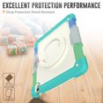 thumbnail image 4 of Dteck for iPad Air 13 Inch Case M2(2024) Heavy Duty Case, Shockproof Drop Protection with Screen Protector & Pencil Holder & Rotating Stand & Handle Rugged Protective Cover, Rainbow Mint, 4 of 6