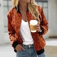 thumbnail image 2 of XIAONU Women's Sequin Zip Up Bomber Jacket Casual Party Stand Collar Long Sleeve Outerwear, 2 of 5