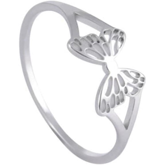Stainless Steel Cute Dainty Butterfly Style Birthday Christmas Promise Statement Ring