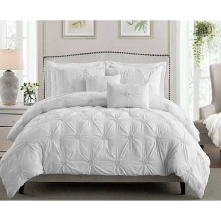 Swift Home Stylish Extra Plush Comfort Floral Pintuck Comforter