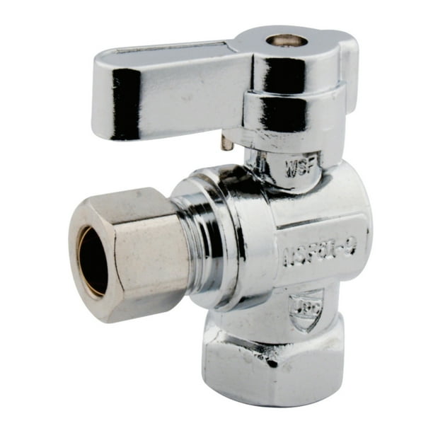 3/8" FIP x 3/8" O.D. Comp Angle Shut Off Valve, Polished Chrome