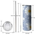 thumbnail image 5 of Daisy Flower Floral Tumblers 20 OZ White Pattern Travel Cup Iced Stainless Steel with Lid Insulated Coffee Mug Gifts, 5 of 6