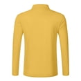 thumbnail image 5 of GUZOM Mens Linen Henley Shirt Long Sleeve Casual Regular Fit with Pocket Breathable Lightweight Button Tee Summer Tops Yellow,Size 3XL, 5 of 6