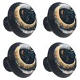 thumbnail image 2 of 4 Pcs Golden Moon Knobs for Kitchen Cabinet Cupboard Dresser Bookcase Drawer Pulls Handles Round Home Decor, 2 of 8