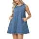 thumbnail image 2 of Vestido Vidifid para mujer, casual, sin mangas, de mezclilla, azul oscuro, 2 of 6
