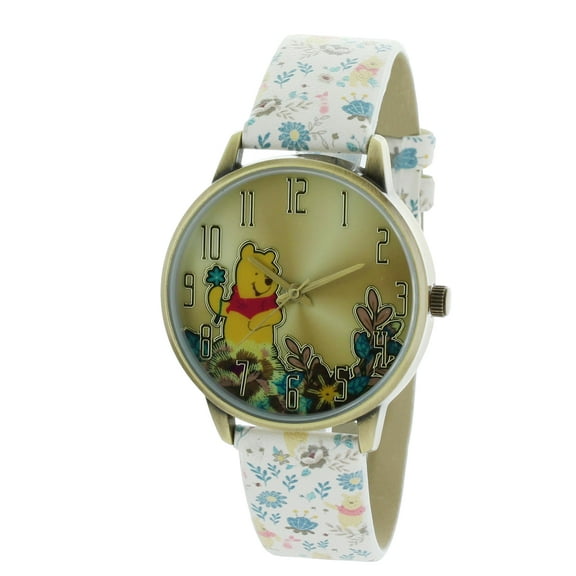 Cute Classic look Disney Winnie The Pooh Printed Band Watch Enjoy Picking flower  WP5037-AB