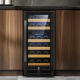thumbnail image 6 of TITTLA 15 Inch Wine Refrigerator,Under Counter 30 Bottle Wine Cooler,Dual Zone Fast Cooling, Low Noise,Black, 6 of 9