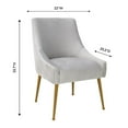 thumbnail image 4 of TOV Furniture Beatrix Pleated Light Grey Velvet Side Chair with Gold Legs, 4 of 8