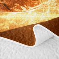 thumbnail image 5 of Castle Fairy Basketball Flame Quilt King,Sport Theme King Coverlet Set,Black Brown Gold, 5 of 7