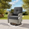 thumbnail image 3 of Ovios 3 Pieces Patio Furniture Set 2 Swivel Rocking Chairs Wicker Glider Chairs with Side Table for Backyard or Balcony, 3 of 8
