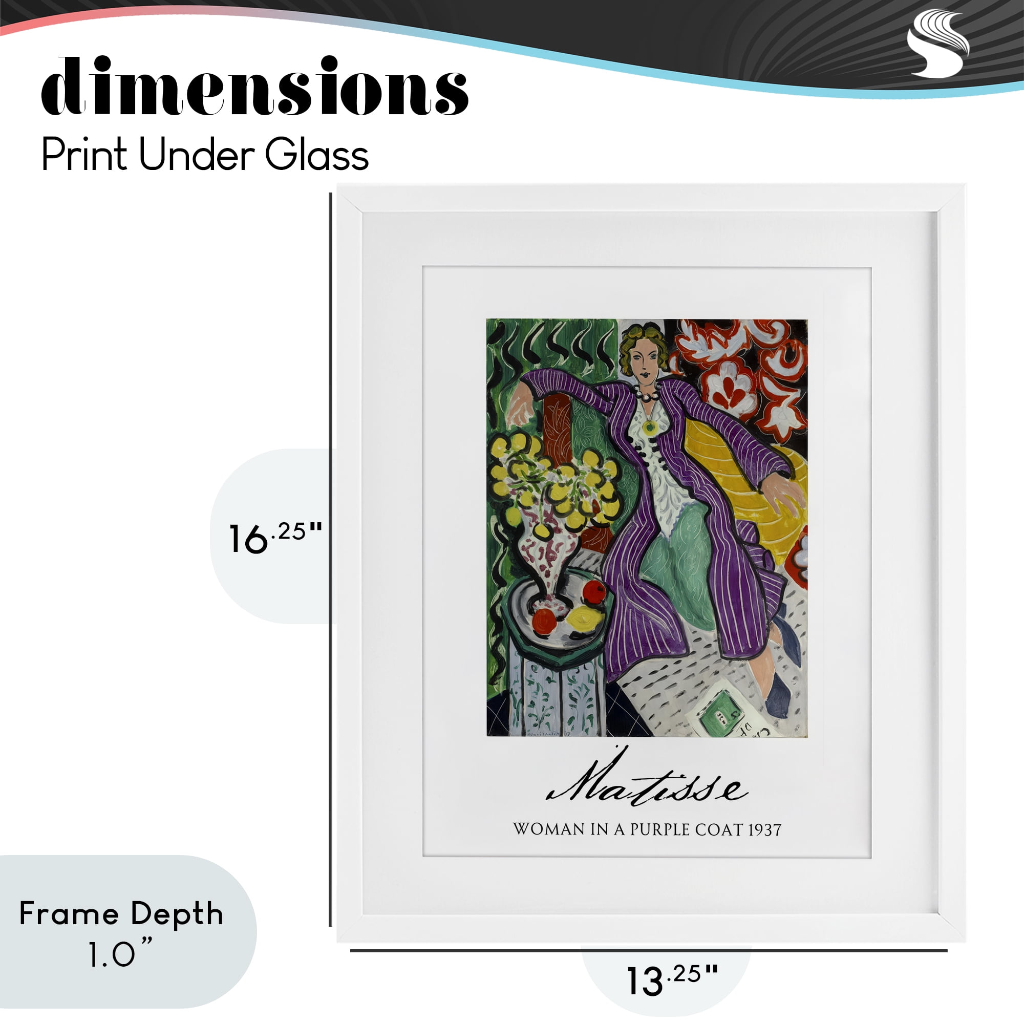 Stupell Industries Matisse Woman In Purple Coat White Framed Print Under Glass, design by Vintage Hustle