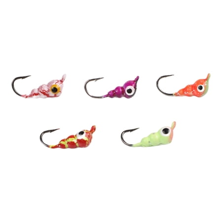 Multi Piece Pack of Soft Plastic For Lures with Jig Heads for Ice Fishing on Panfish and Other Cold Water Species (E)