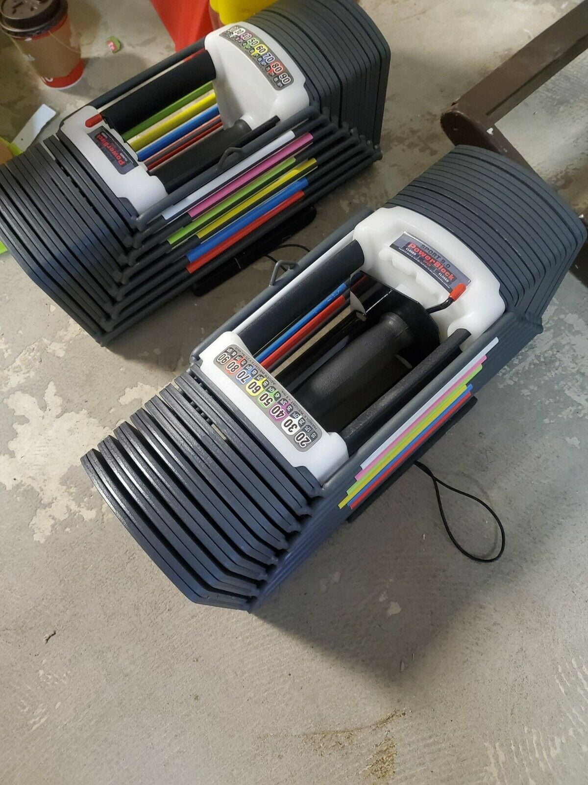 Powerblock Sport 9.0 Model with Stage 1, 2 and 3 going up to