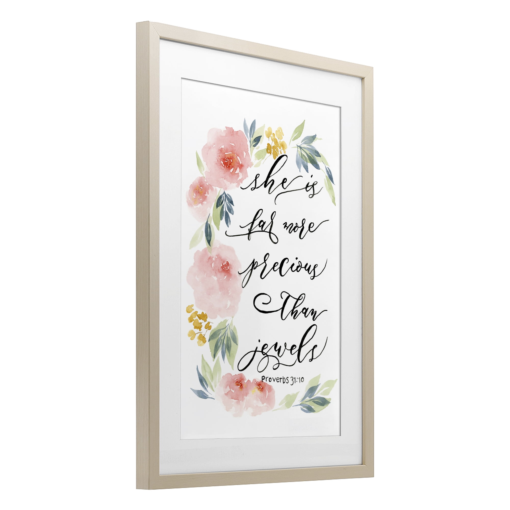 Stupell Industries Far More Precious Than Jewels Birch Framed Print Under Glass, design by Lucille Price