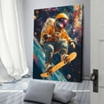 thumbnail image 6 of Astronaut Skateboarding in Space Wall Art Canvas Prints Poster - Cosmic Skateboarder Galaxy Universe Decor - Colorful Artwork for Home Bedroom Living Room Office Wall Decor-frame-, 6 of 7