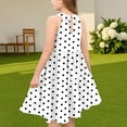 thumbnail image 4 of ZACPNCV Girls' Sleeveless Dress Summer Casual Sundress Skater Swing Twirly Halter Dress White 13-14 Years, 4 of 7