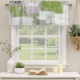 thumbnail image 2 of Sage Green Curtain Valances for Windows, Kitchen Valance Window Treatments Panel 2 Pack, Modern Geometric Grey Oil Painting Abstract Rod Pocket Short Curtains for Bathroom Bedroom 42 x 12 Inch, 2 of 8