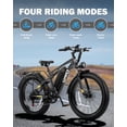 thumbnail image 4 of Qlife Racer Plus Electric Bike for Adults Peak 1500W Motor Up to 36MPH, 4.0 Fat Tire Mountain Bicycle with 48V 15.6AH 7 Speed Full Suspension Ebike(Gray)with Lock, 4 of 6