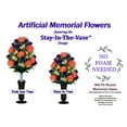thumbnail image 5 of Sympathy Silks Artificial Cemetery Flowers 2 Salmon Pink Mum/Purple Rose Bouquets & Saddle, 5 of 7