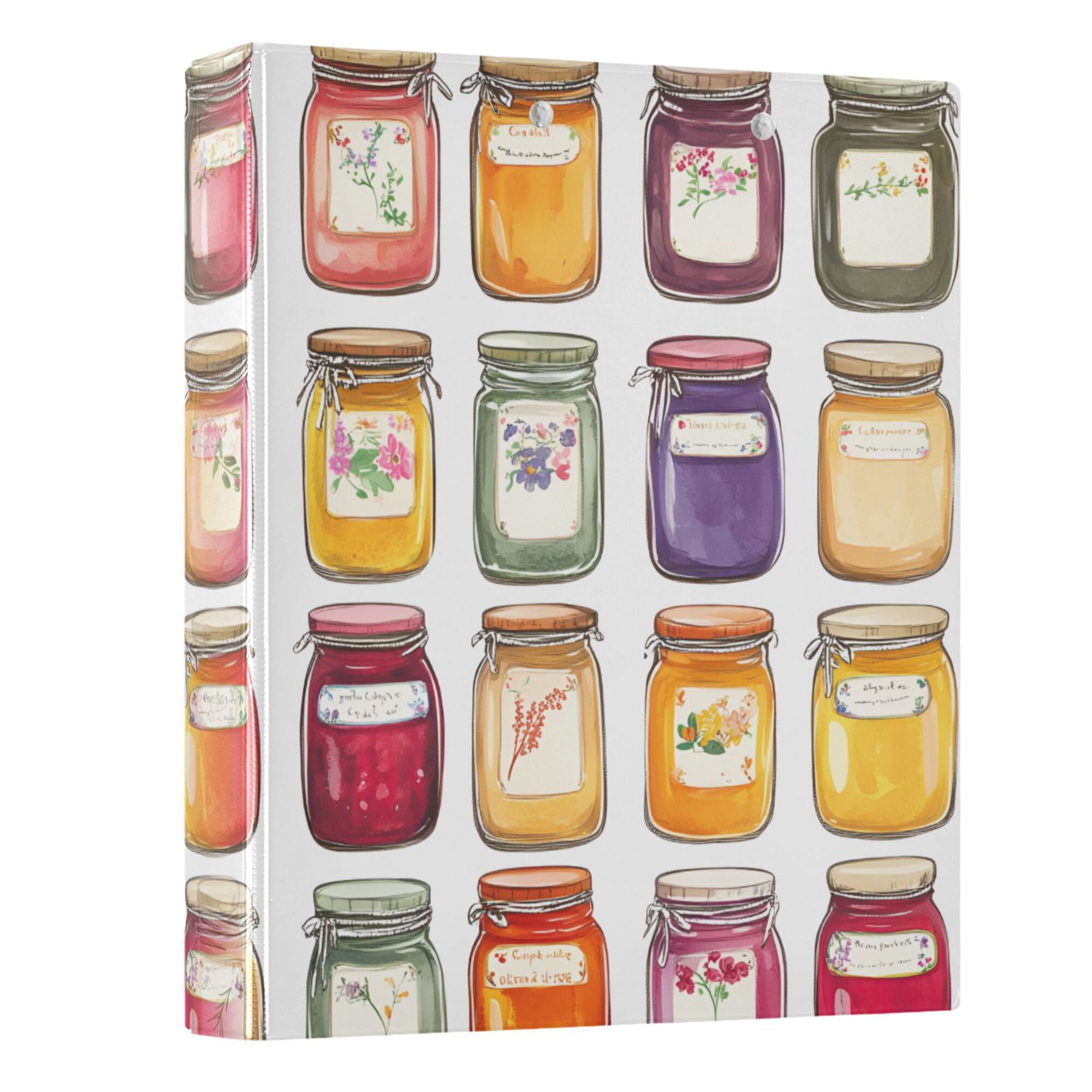 FORMRS 3 Ring Binder with Pockets 1.5" D-Rings Clip Board 200 Sheets Capacity, Colorful Jam Jars