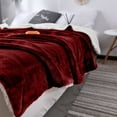 thumbnail image 6 of Xuniizn Soft Blankets, Throw Blanket for Couch, Flannel Sherpa Blanket Fleece Blanket for Adults, Cozy, Plush, Thicken, Reversible, Machine Washable, Wine, 6 of 8