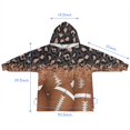 thumbnail image 7 of Leopard Print and Footballs Pattern Blanket Hoodies for Kids 6-13YR Oversize Wearable Blanket Hoodies for Boys Girls Teens, 7 of 7