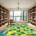 thumbnail image 2 of ODIKA 2'x3' Machine Washable Non-Slip Area Rug, Geometric Green High Traffic Rug, Green, 1068375, 2 of 7