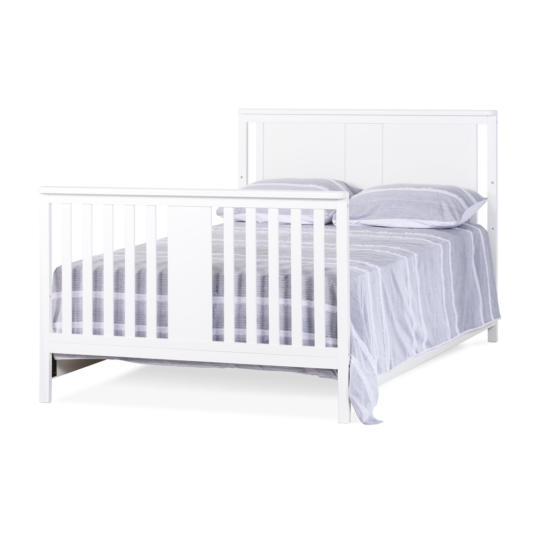 Child Craft Quincy 4-in-1 Convertible Crib, Baby Crib Converts to Day Bed, Toddler Bed and Full Size Bed, 3 Adjustable Mattress Positions, Non-Toxic, Baby Safe Finish (Matte White)